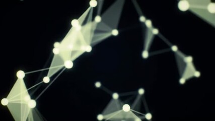 Poster - Abstract network of interconnected nodes and lines forming a complex geometric pattern against a dark background.
