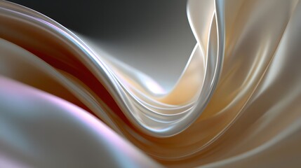Poster - Abstract Flow of Smooth, Wavy Material in Soft Pastel Tones