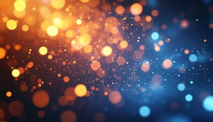 Aufkleber - Blue Orange Bokeh Patterns With Dynamic Blur: Perfect For Data Flow Representations, Futuristic Interfaces, Celebrations, And Modern Creative Backdrops