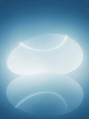Poster - A light blue background with two glowing circles reflecting each other in a soft way