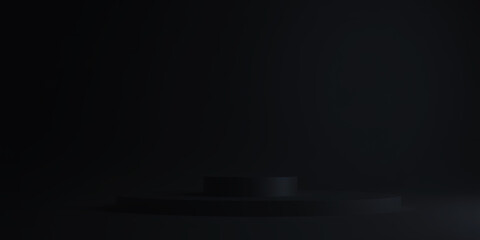 Poster - Dimly lit image featuring a dark silhouette against an even darker background with minimal light