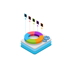 Poster - Isometric Colorful Donut Chart Data Visualization: Modern Business Technology Concept
