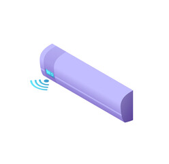 Poster - Smart Home Wifi Enabled Purple Air Conditioner Isometric Illustration