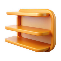 Aufkleber - Modern orange three tiered shelf unit isolated on transparent background