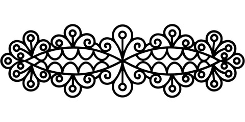 Poster - Graceful Lace-Inspired Black Vector Divider – Simple Yet Elegant Design Accent on transparent background (4)