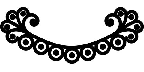 Poster - Graceful Lace-Inspired Black Vector Divider – Simple Yet Elegant Design Accent on transparent background (1)