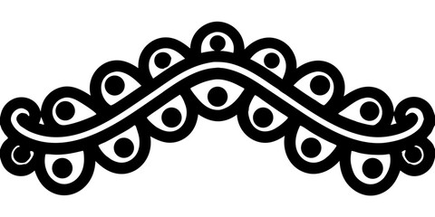 Poster - Graceful Lace-Inspired Black Vector Divider – Simple Yet Elegant Design Accent on transparent background (8)