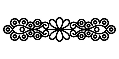 Poster - Chic Black Lace Ornament Divider – Lightweight Vector on transparent background, Ideal for Invitations or Posters (5)