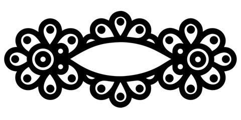 Poster - Chic Black Lace Ornament Divider – Lightweight Vector on transparent background, Ideal for Invitations or Posters (1)