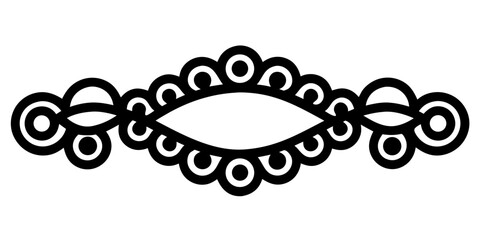 Fototapete - Fine Line Lace Divider in Black – Stylish Vector Element for Classic and Modern Layouts on transparent background (1)