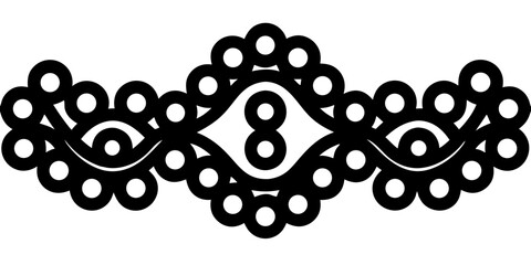 Poster - Black Victorian Lace Divider Vector – Detailed Horizontal Design vector black Element on transparent background (2)