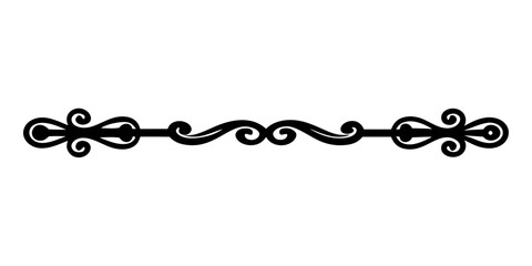 Poster - Black Victorian Lace Divider Vector – Detailed Horizontal Design vector black Element on transparent background (5)