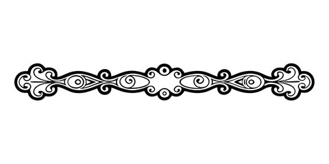Poster - Black Victorian Lace Divider Vector – Detailed Horizontal Design vector black Element on transparent background (4)