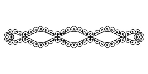 Poster - Minimalist Vector Black Lace-Inspired Border Divider – Elegant Vector Element for Wedding Stationery on transparent background (6)