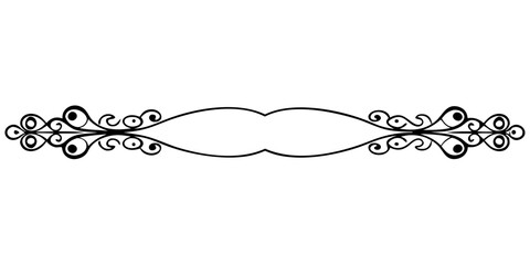 Poster - Minimalist Vector Black Lace-Inspired Border Divider – Elegant Vector Element for Wedding Stationery on transparent background (1)
