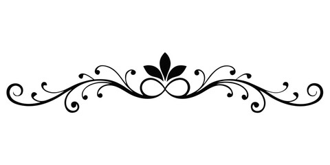 Poster - Black Vector Lace Divider  Clean White Background for Chic and Refined Design Use (3)