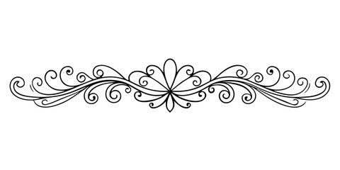 Poster - Black Vector Lace Divider  Clean White Background for Chic and Refined Design Use (1)