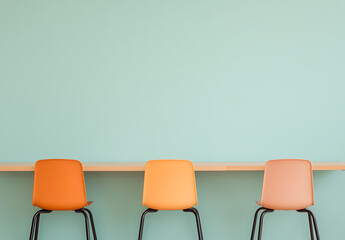 Aufkleber - Colorful seating against a vibrant backdrop, creating a modern and inviting atmosphere. Perfect for waiting areas or collaborative workspaces.
