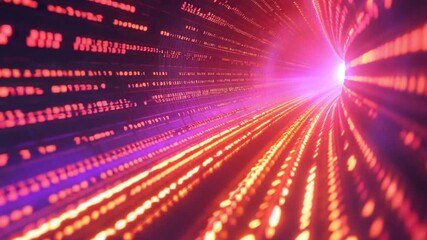 Poster - Digital tunnel of glowing code