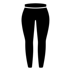 Poster - Clean black silhouette of leggings on a white background
