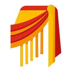 Poster - Elegant saree drape icon with pleats on white background