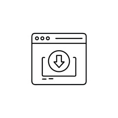 Poster - Vector art of download icon on a browser window with a downward arrow