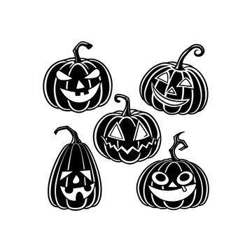 Halloween group of lettering greetings and logos