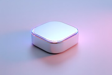 Poster - Modern compact device with a sleek design illuminated by colorful lights on a smooth surface