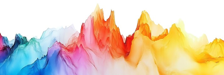 Poster - Vibrant Abstract Landscape with Colorful Peaks and Soft Texture