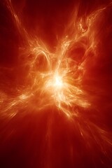 Poster - Fiery Abstract Background of Glowing Energy in Red and Orange Tones