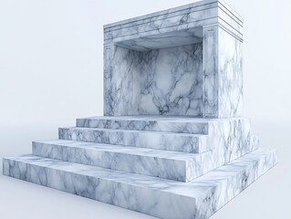 Poster - Elegant Marble Monument with Steps and Minimalist Design