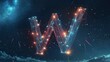 © hafiz - Illuminated 'W' shape, connected by a network of glowing lights against a starry night sky