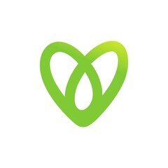 Poster - Intertwined Green Heart Symbol Radiating Life and Vitality with Soft Gradient and a Modern Minimalist Design Approach
