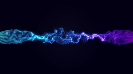 Poster - Abstract wavy lines infinite loop. Abstract blue wave line background