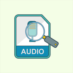 Fototapete - Search audio icon. icon related to design elements. suitable for web site, app, user interfaces,element, printable etc. flat icon style. simple vector design editable