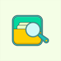 Fototapete - Search folder icon. icon related to design elements. suitable for web site, app, user interfaces,element, printable etc. flat icon style. simple vector design editable