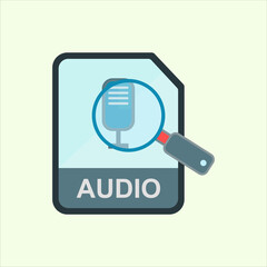 Fototapete - Search audio icon. icon related to design elements. suitable for web site, app, user interfaces,element, printable etc. flat icon style. simple vector design editable