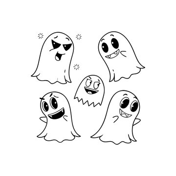 Halloween group of lettering greetings and logos