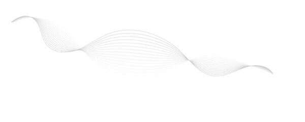Poster - Gray wave curve lines abstract background with flowing particles. Digital energy waves technology concept. Modern backdrop design for business, presentation, banner.