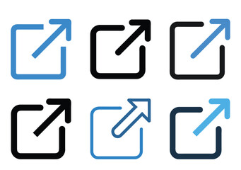 Poster - Set of various Share icons in blue and black colors and style