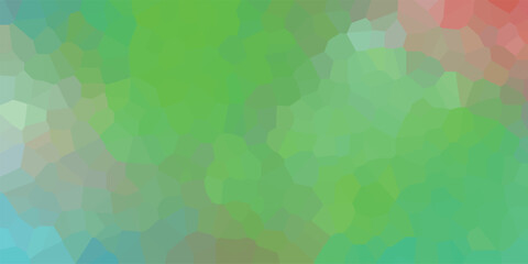 Aufkleber - Colorful geometric mosaic illustration featuring shades of green and blue evoking a natural landscape