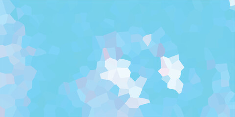 Aufkleber - Crystal flower pattern in shades of blue with geometric shapes and a soft pastel color palette for digital design elements