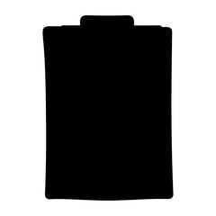 Poster - Black silhouette of clipboard with rounded edges, isolated on white background