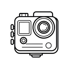 Poster - Modern action camera outline icon a versatile digital graphic for technology and adventure themes isolated on white background