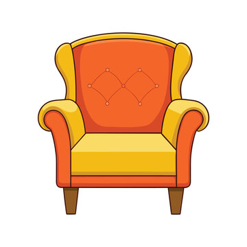 Elegant armchair silhouette a classic piece of furniture rendered as a clean vector graphic isolated on white background