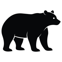 Poster - Majestic bear silhouette a powerful and iconic animal rendered in a clean vector graphic style isolated on white background
