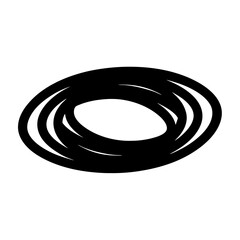 Poster - Abstract black circular lines creating an open vortex like shape graphic art