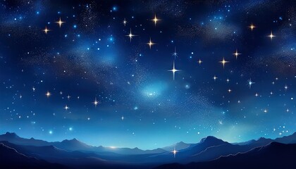 Wall Mural - blue night sky filled with twinkling stars perfect for astrology and zodiac backgrounds screensaver space