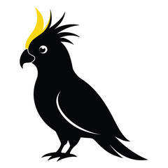Poster - Elegant cockatiel bird silhouette art a graceful avian profile captured in a clean vector design isolated on white background