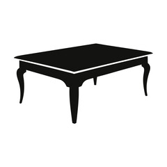 Poster - Modern coffee table silhouette vector graphic elegant furniture design element for interior decoration and lifestyle concepts isolated on white background